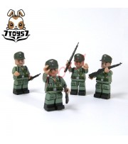 Unibrick Minifig WWII German Soldier #C w/ Rifle_ Figure x 4 Set _Brick Army minifigure UN003CC